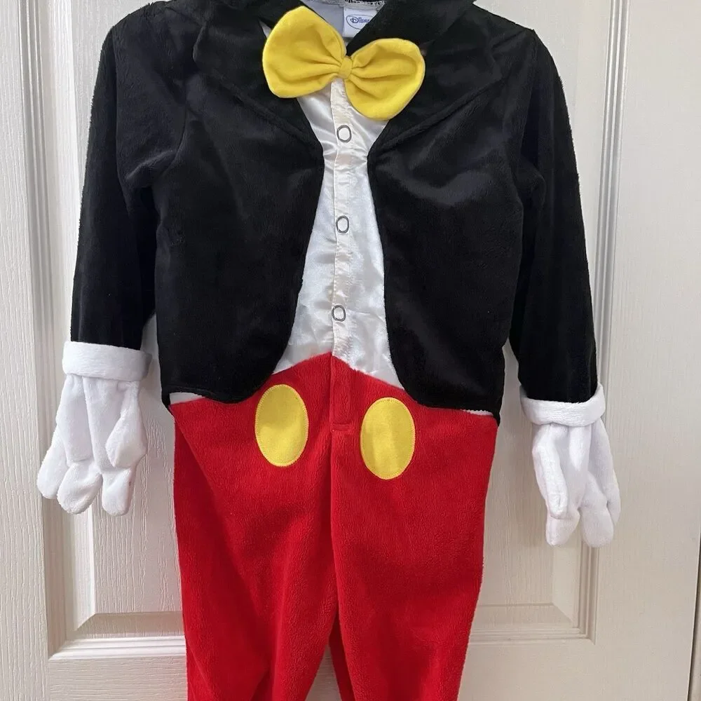Disney Mickey Mouse Costume Tuxedo Hooded One Piece Halloween Toys R Us Size 3T - Picture 4 of 16